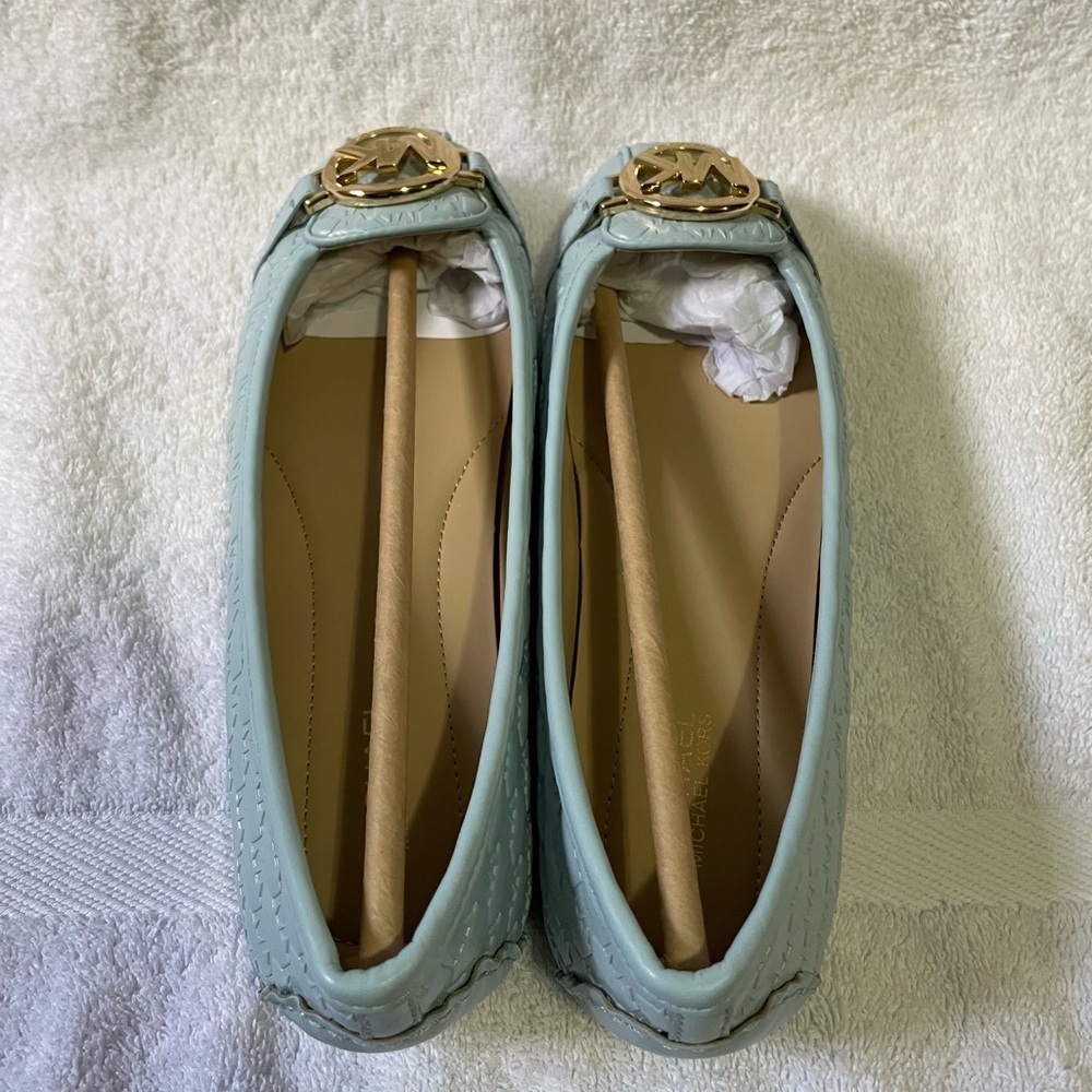 Michael Kors Fulton Moccasin Embossed Vista Blue Size 5.5M - Picture 5 of 11